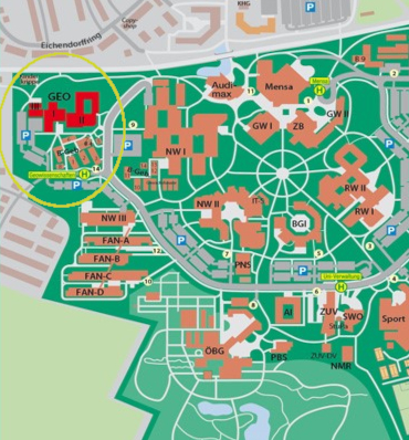 Campusplan Uni Bayreuth